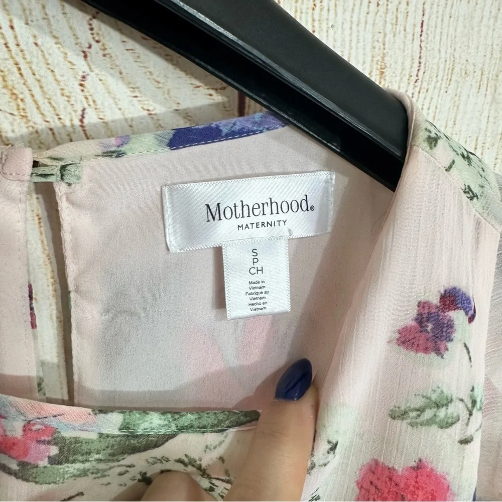 Motherhood Maternity Small Blush Pink Floral Flowy Dress - Picture 4 of 4